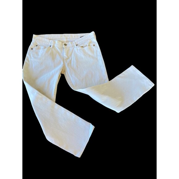7 for all Mankind White Capris Pants 28 7FAMK Cotton Stretch Flap pockets - Picture 12 of 12